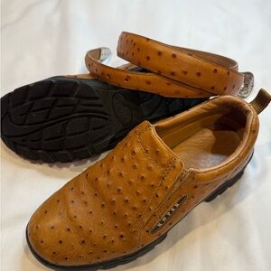 Roper Tan Leather Ankle Booties with matching belt